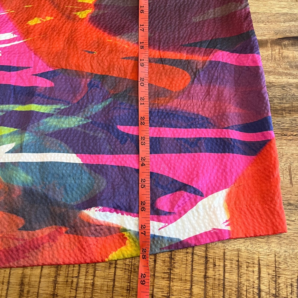 Tory Burch 100% Silk Tunic Blouse 8 Vibrant Abstract‎ Watercolor Artsy Designer - Picture 12 of 12